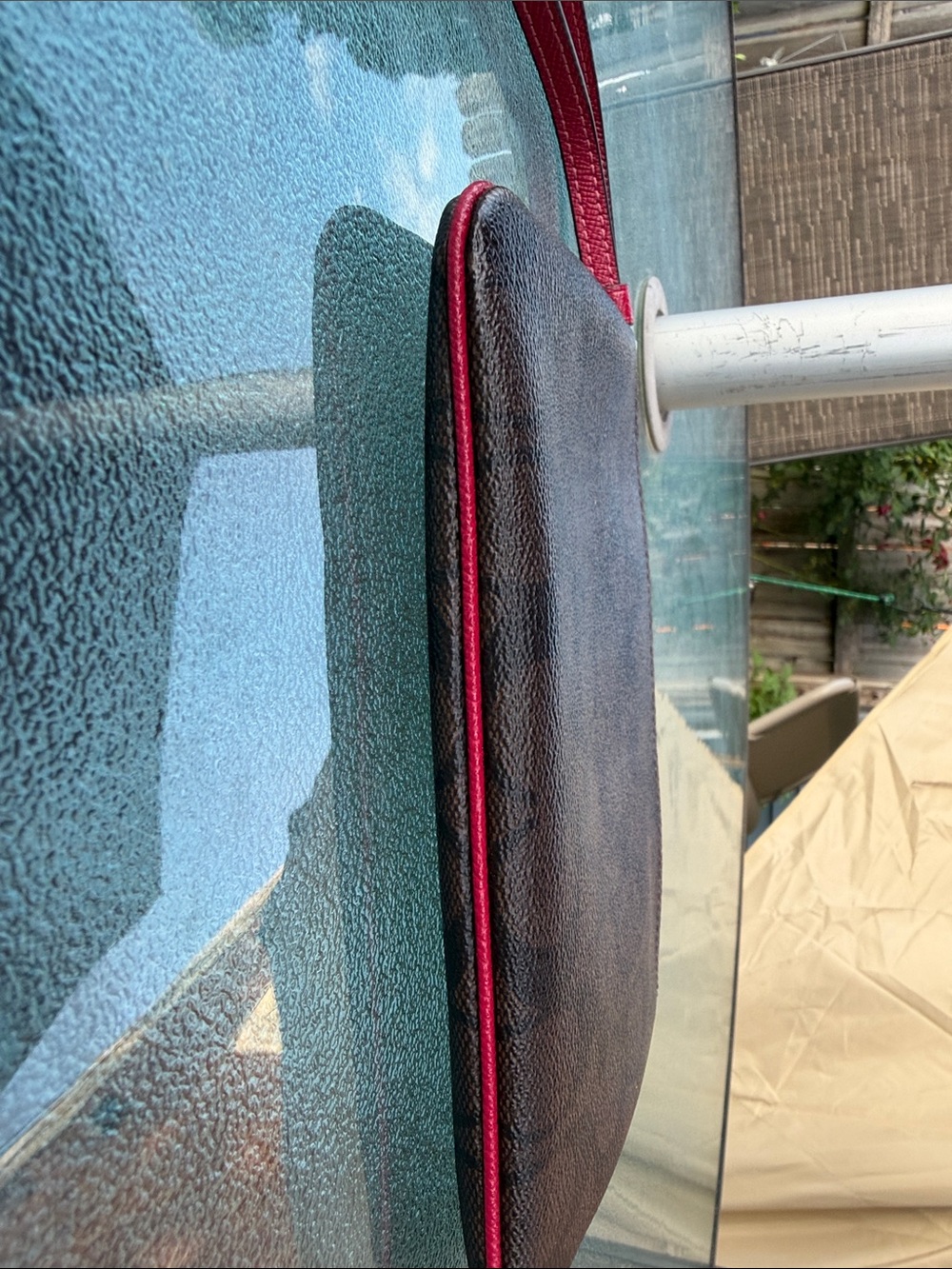 Coach Brown Signature Wristlet with Aloha Patch and Pink Trim - Picture 7 of 7